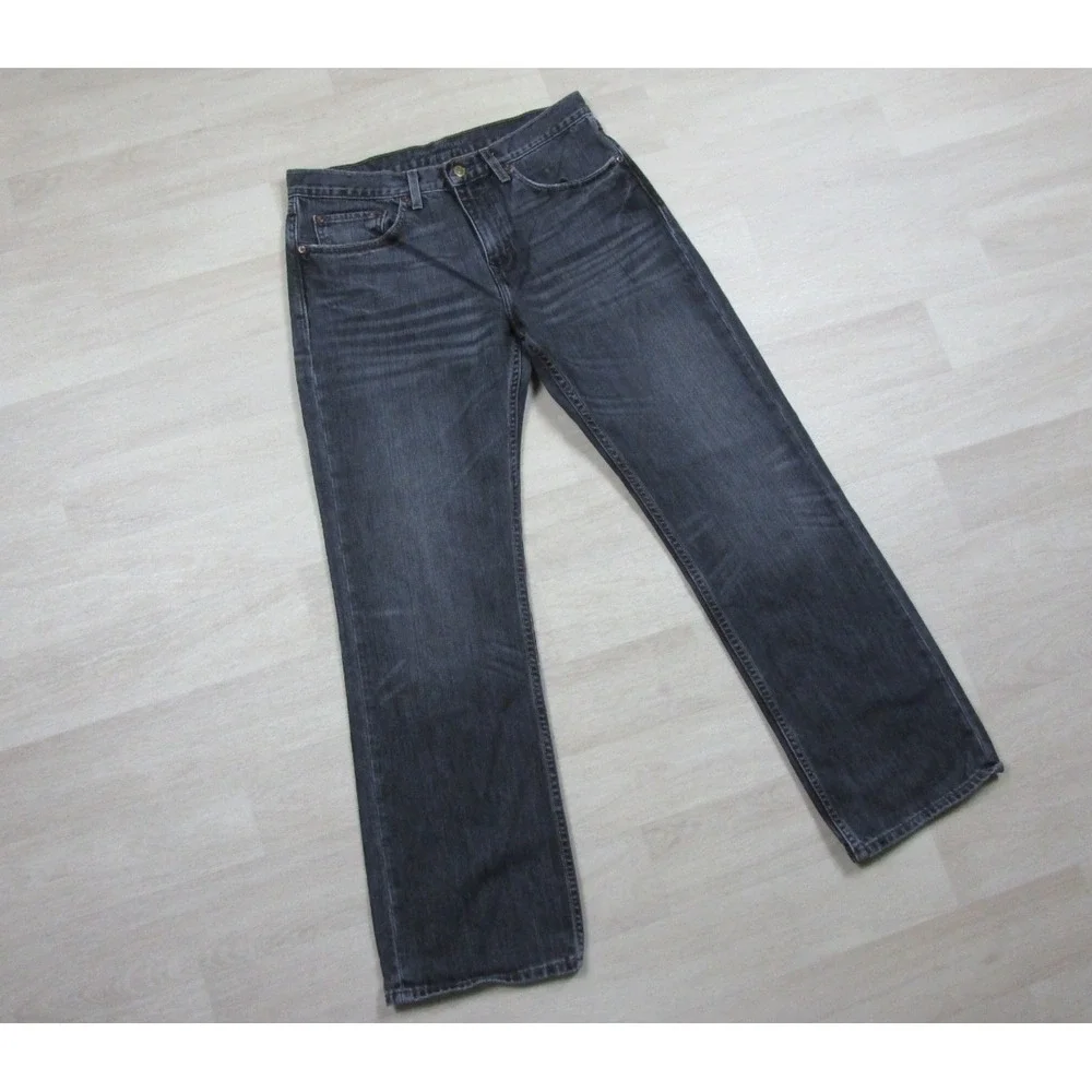 Banana Republic Jeans Men's (31x29.5) Straight Fit Selvedge Denim Charcoal Black